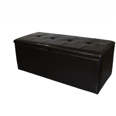 Brown Faux Leather Storage Bench