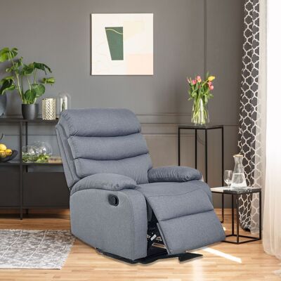 Plush Light Grey Microfiber Recliner Chair