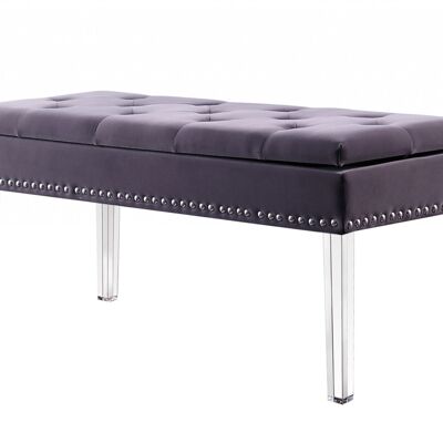 Contemporary Chic Purple Gray and Clear Acrylic Storage Bench