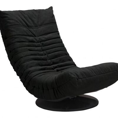 Relaxed Low Profile Black Swivel Chair