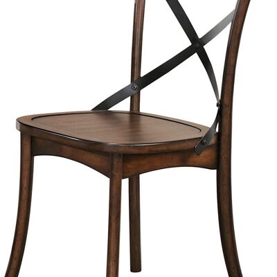 18" X 21" X 35" Dark Oak Black Wood Side Chair Set2