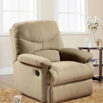 35" X 35" X 40" Beige Microfiber Recliner (Motion)