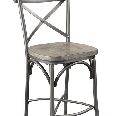 22" X 20" X 40" 2Pc Gray Oak And Sandy Gray Counter Height Chair