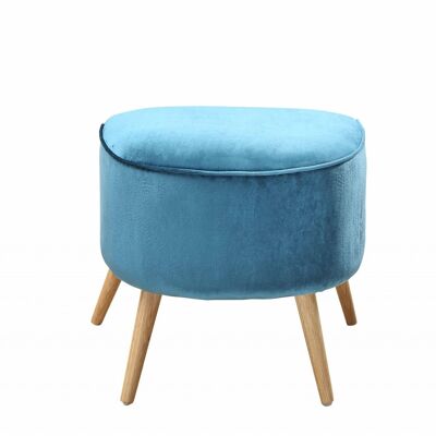 Teal Velvet Ottoman