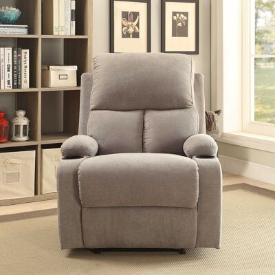 32" X 37" X 39" Beige Linen Fabric Recliner