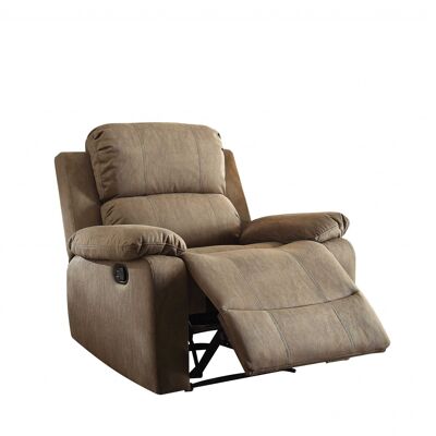 38" X 38" X 39" Taupe Polished Microfiber Fabric Recliner