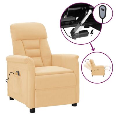 Electric Massage Recliner Cream Faux Leather