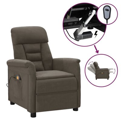 Electric Massage Recliner Dark Gray Faux Leather