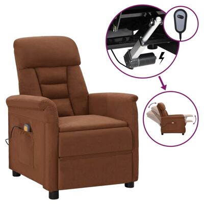 Electric Massage Recliner Brown Faux Leather