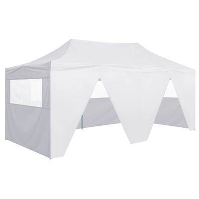 Professional Folding Party Tent with 4 Sidewalls 9.8'x19.7' Steel White