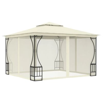 Gazebo with with Nets 9.8'x9.8'x8.7' Cream