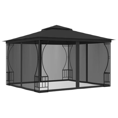 Gazebo with Nets 9.8'x9.8'x8.7' Anthracite