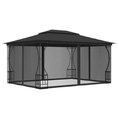 Gazebo with Nets 9.8'x13.1'x8.7' Anthracite