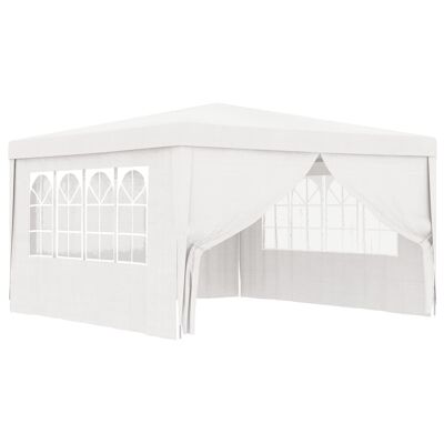 Professional Party Tent with Side Walls 13.1'x13.1' White 0.3 oz/ftÂ²
