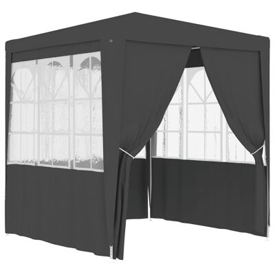 Professional Party Tent with Side Walls 8.2'x8.2' Anthracite 0.3 oz/ftÂ²