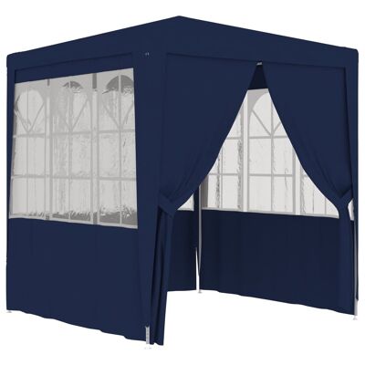 Professional Party Tent with Side Walls 8.2'x8.2' Blue 0.3 oz/ftÂ²