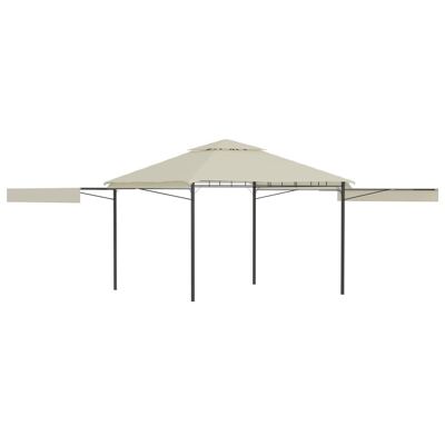 Gazebo with Double Extended Roofs 9.8'x9.8'x9' Cream 0.6 oz/ftÂ²