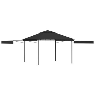 Gazebo with Double Extending Roofs 9.8'x9.8'x9' Anthracite 0.6 oz/ftÂ²