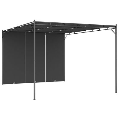 Garden Gazebo with Side Curtain 157.5"x118.1"x88.6" Anthracite