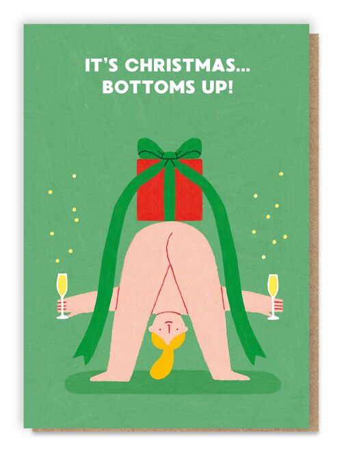 Bottom's Up Christmas Card | Nude | Cheeky | Quirky