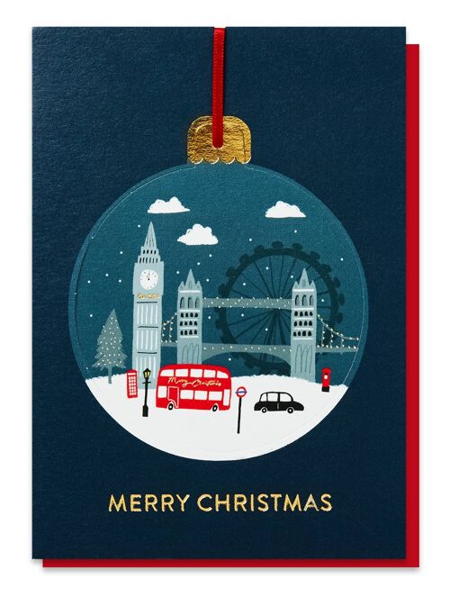 London In The Snow Pop-out Christmas Bauble Card | Ornament