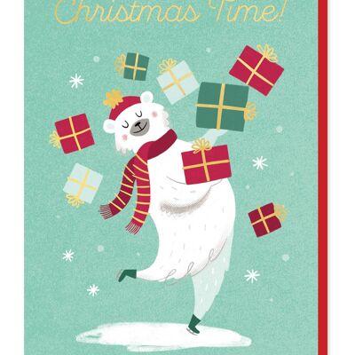 Polar Bear Express Christmas Card | Animal Christmas Card