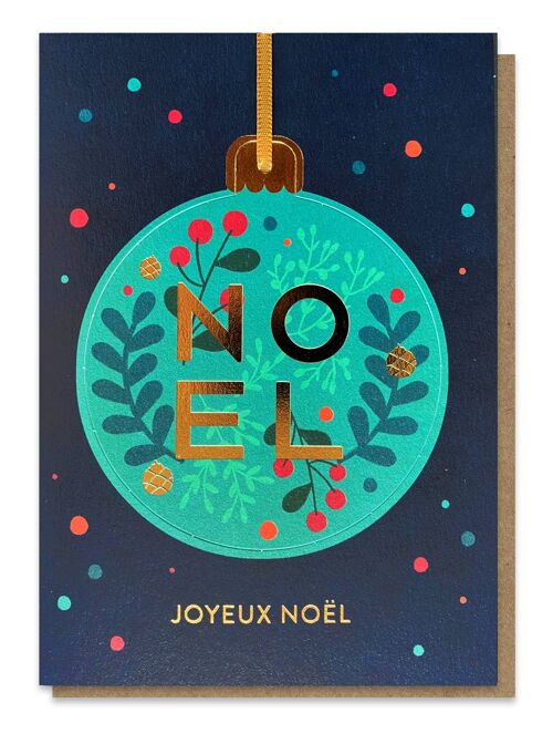 Noel Pop-out Christmas Bauble Card | Ornament