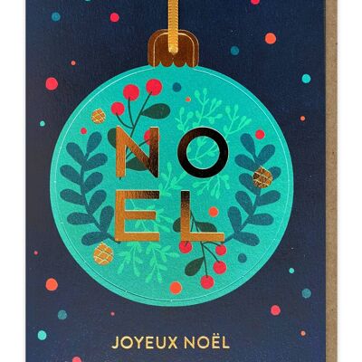 Noel Pop-out-Weihnachtskugelkarte | Ornament