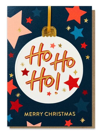 Ho ho ho! Carte de boule de Noël pop-out | Ornement 1