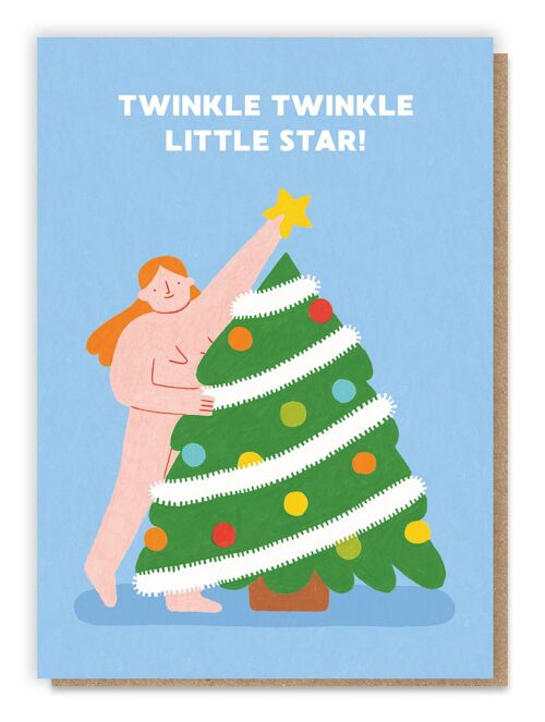 Twinkle Twinkle Christmas Card | Nude | Cheeky | Boobs