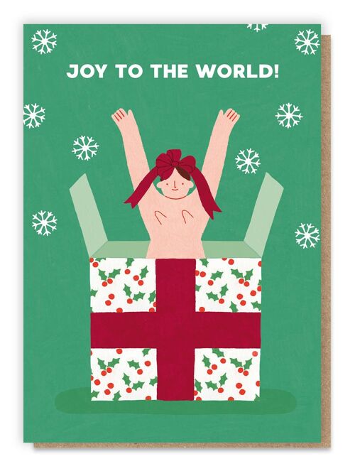 Joy To The World Christmas Card | Nude | Cheeky | Boobs
