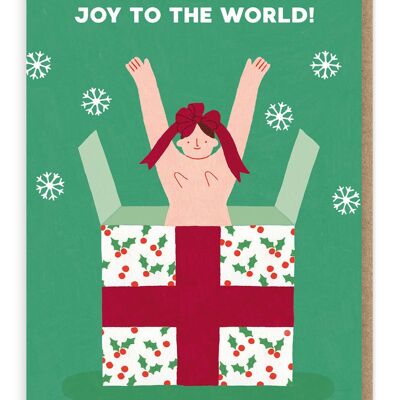 Joy To The World Christmas Card | Nude | Cheeky | Boobs