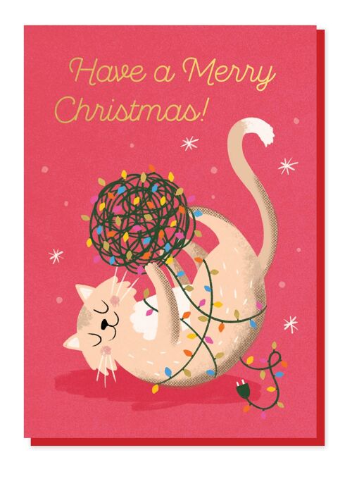 Fairy Lights Christmas Card | Animal Christmas Card