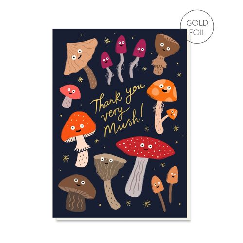 Thank You Very Mush Card |  Mushroom Card
