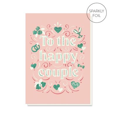 La tarjeta de boda de la pareja feliz | Tarjeta de boda multigénero