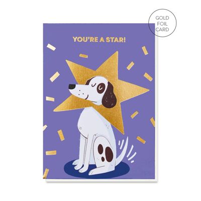 Biglietto di ringraziamento Star Dog | Carte per cani | Amanti dei cani