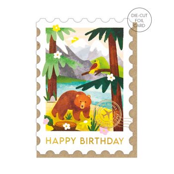 Carte d’anniversaire du timbre des Rocheuses| Cartes sur le thème du voyage 2