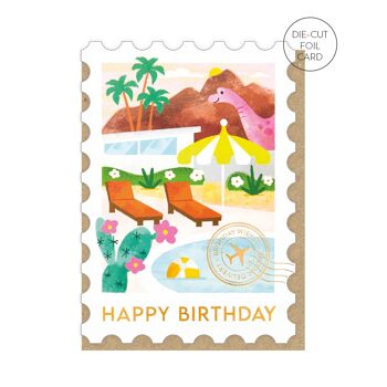 Carte d’anniversaire de timbre de Palm Springs| Cartes sur le thème du voyage 2