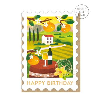 Carte d’anniversaire de timbre de Toscane| Cartes sur le thème du voyage 2
