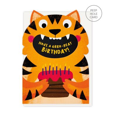 Biglietto di auguri di compleanno tigre Grrr-reat | Biglietti d'auguri per bambini