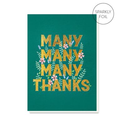 Muchas muchas muchas gracias tarjeta | Tarjeta de agradecimiento contemporánea