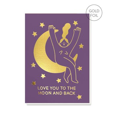 Die Moon & Back-Jubiläumskarte | Lustige Valentinskarte