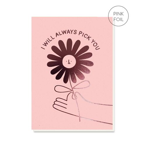 Always Pick You Anniversary Card | Cute Valentine's Card