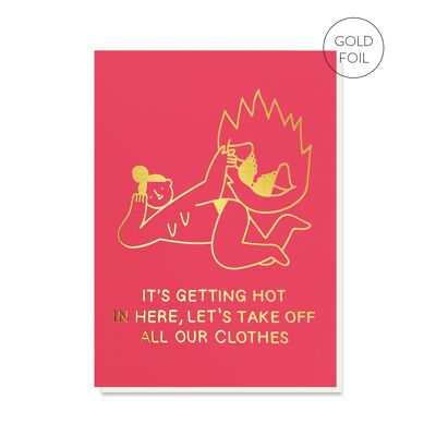 caliente aquí tarjeta de felicitación | Tarjeta de San Valentín divertida