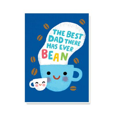 El mejor papá que haya existido jamás. Tarjeta de frijol | Tarjeta del Día del Padre | Café