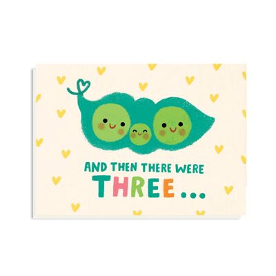 Then There Were Three Card | Gender Neutral New Baby Card