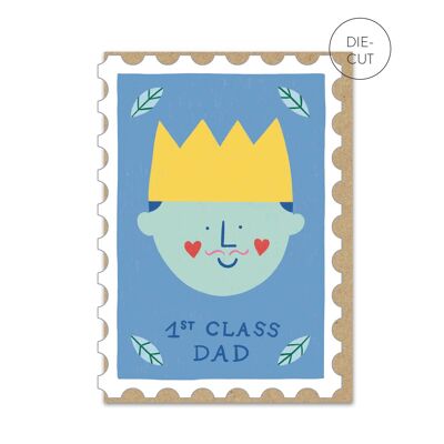 1. Klasse Papa-Karte | Gestanzte Vatertagskarte