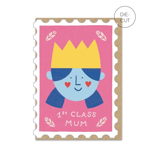 1st Class Mum Card | Die-cut Mother's Day Card