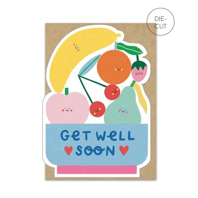 Cinq par jour Get Well Soon Carte | Carte de vœux découpée