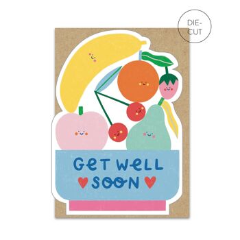 Cinq par jour Get Well Soon Carte | Carte de vœux découpée 2